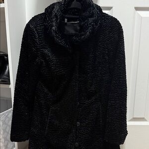 White House Black Market Textured Black Teddy Jacket